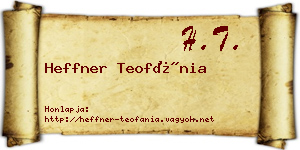 Heffner Teofánia névjegykártya
